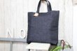 画像1: お買いものBAGデニムレザーブローチ付