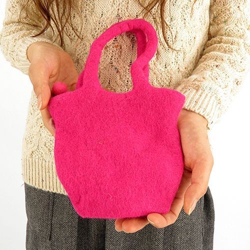 画像: モコモコウール*お花付ミニBAG【5COLOR】